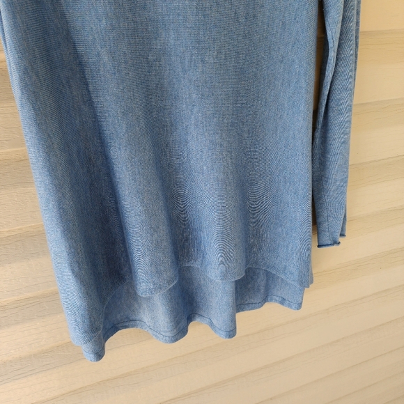Eileen Fisher blue tencel knit sweater - Picture 7 of 13